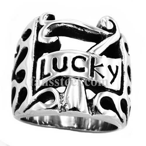 FSR11W67 flame lucky seven gamble Ring - Click Image to Close